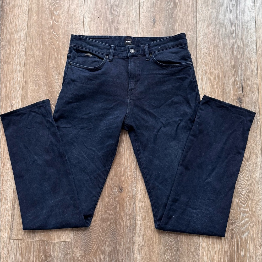 Hugo Boss Men's Slim Straight Jeans in Dark Navy